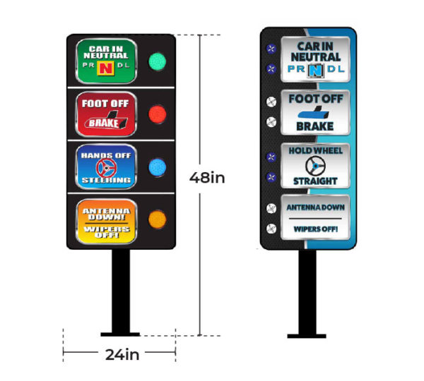 Modern Style LED Illuminated 4 Section Instruction Sign