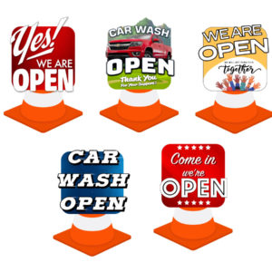 Traffic Cone Die Cut Topper 21"x21" OPEN