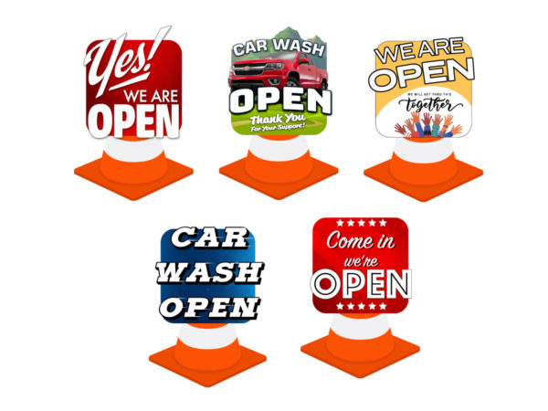 Traffic Cone Die Cut Topper 21?x21? - Yellow Design - Image 2