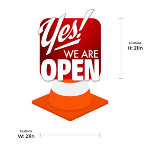 Traffic Cone Die Cut Topper 21?x21? - Red Design 1