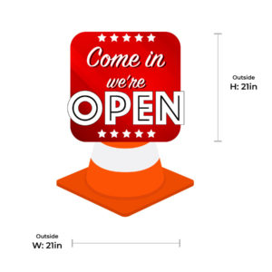 Traffic Cone Die Cut Topper 21?x21? - Red Design 2