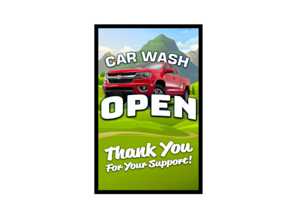 Let customers know car wash is open with a Windmaster sign