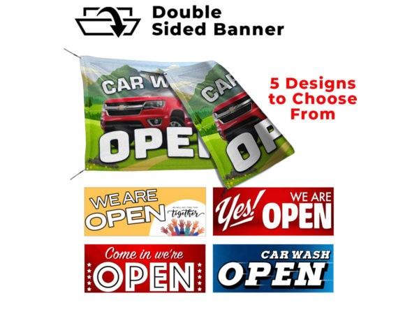 OPEN Banner Double Side 4’X8′