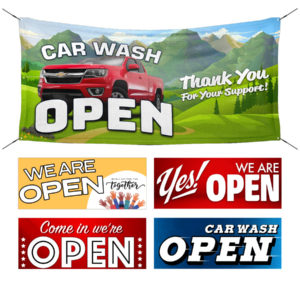OPEN Banner Single Side 4’X8′