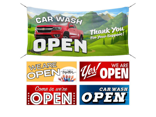 OPEN Banner Single Side 4’X8′