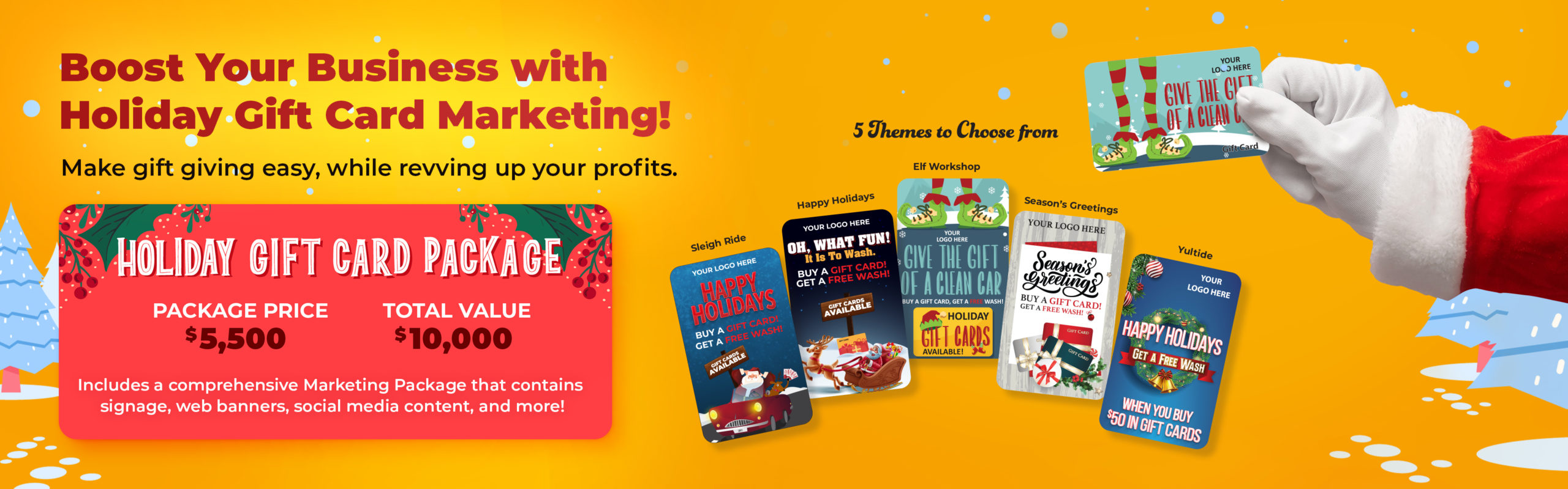 Boost Your Business with Holiday Gift Card Marketing! Make gift giving easy, while revving up your profits. GET STARTED!